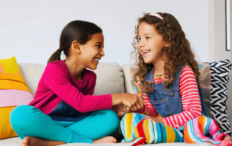 헤이지니 인기 이유와 분석 - **Prompt:** A vibrant, sun-drenched indoor scene featuring two young girls, Gisele and Claudia, aged...