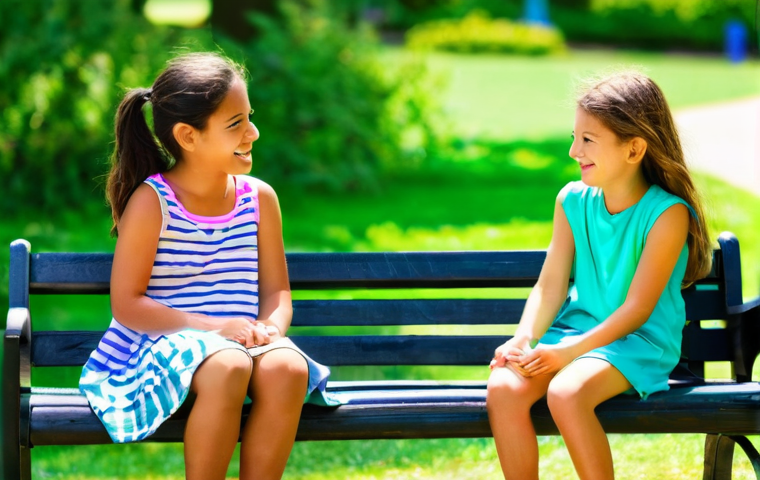 헤이지니 인기 이유와 분석 - **Prompt:** A vibrant, sun-drenched indoor scene featuring two young girls, Gisele and Claudia, aged...