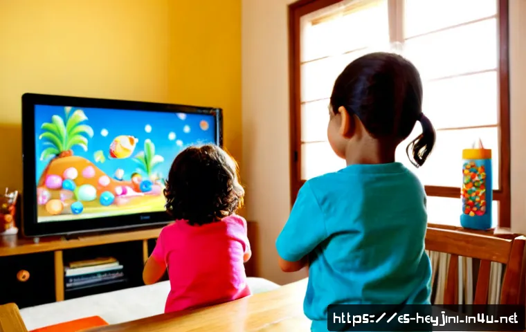헤이지니 콘텐츠와 교육 프로그램 - Photorealistic family learning scene in a bright Spanish-speaking home, two elementary-age children ...